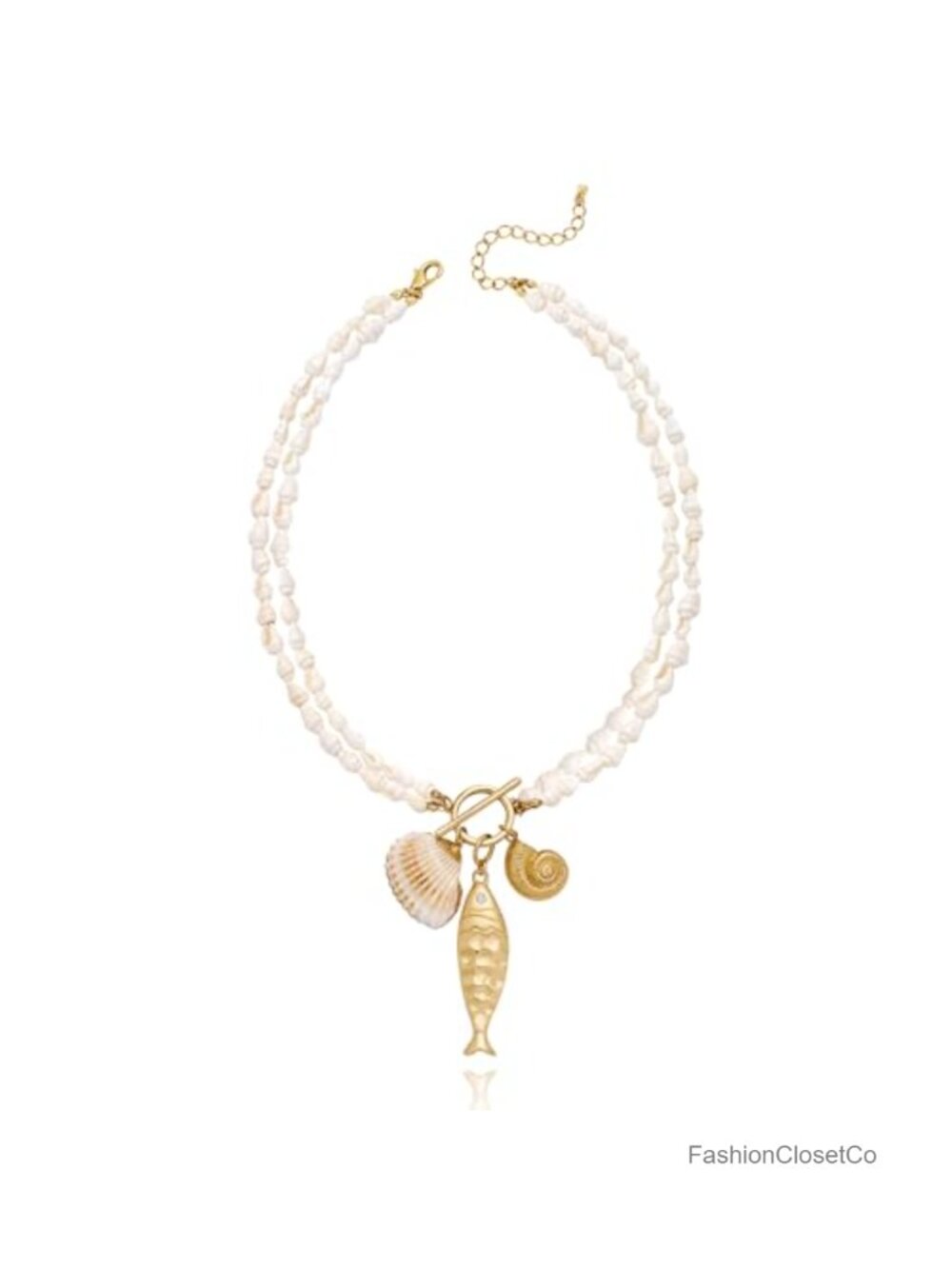 Gold Plated Starfish Beach Shell Pendant Necklace Women